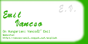emil vancso business card